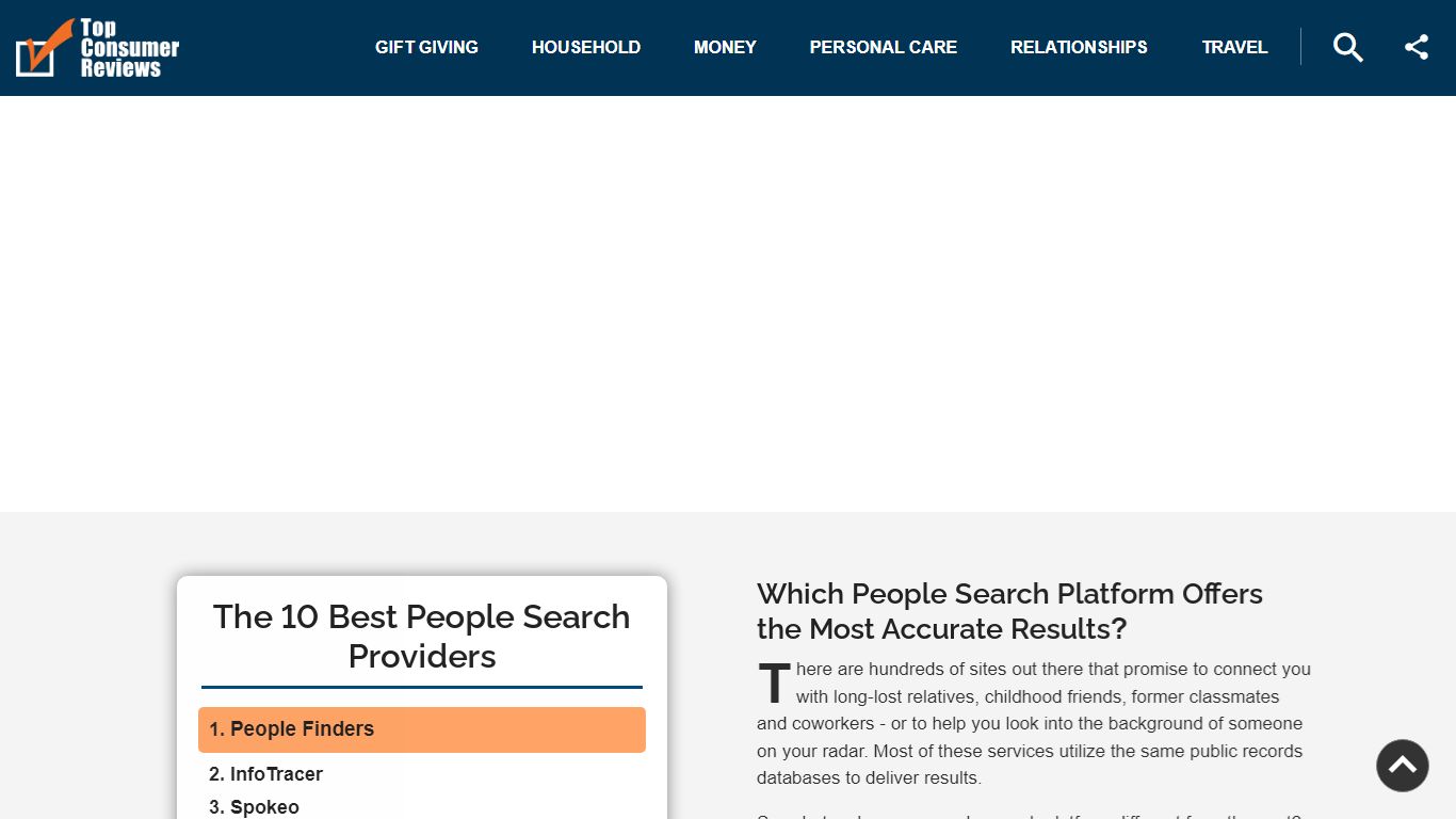 The Best People Search Providers - <?php echo site name; ?>